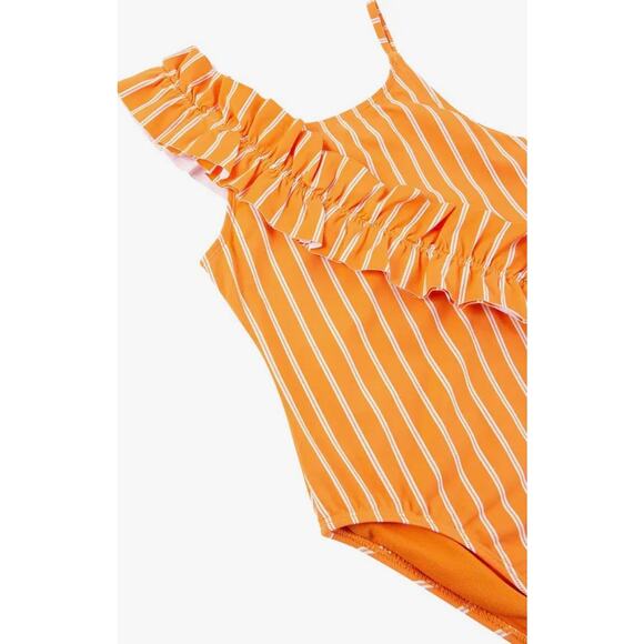 NWT Habitual Girls' Kids' Ruffle One-Piece Swimsuit Youth Size 14 Orange - Picture 4 of 6